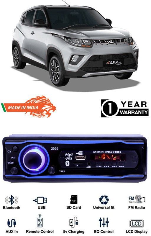 Bluedrum Blue 2029 USB/AUX/SD/BLUETOOTH/FM/MP3 BOOM MASTER STANDARD- B-D268 Car Stereo  (Single Din)