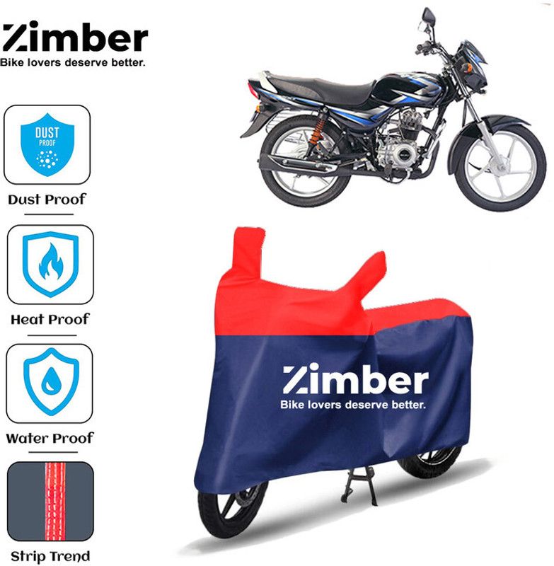 ZIMBER Two Wheeler Cover for Bajaj  (CT 100, Red, Blue)