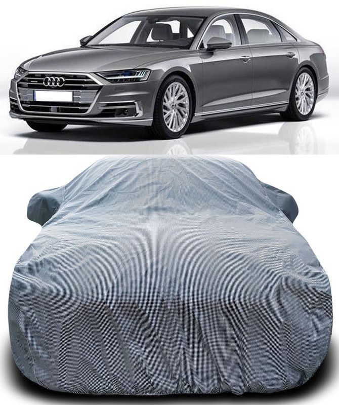 THE REAL ARV Car Cover For Audi New A8 L (With Mirror Pockets)  (Black, White)