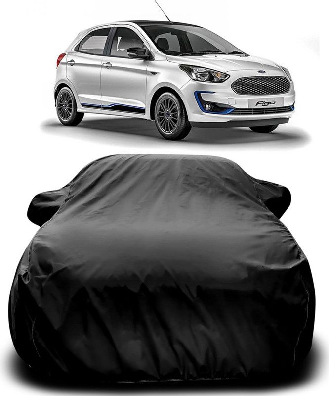 Genipap Car Cover For Ford Figo (With Mirror Pockets)  (Black)