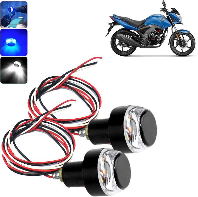 DvineAutoFashionZ LED Indicator Light for CB(Blue, White)_HLBLU78 Bike Handlebar Weights  (2 Black)