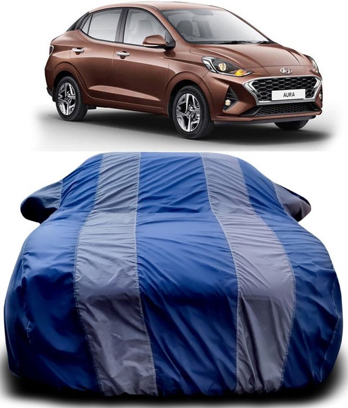 ARN Car Cover For Hyundai Aura (With Mirror Pockets)  (Blue, Grey)