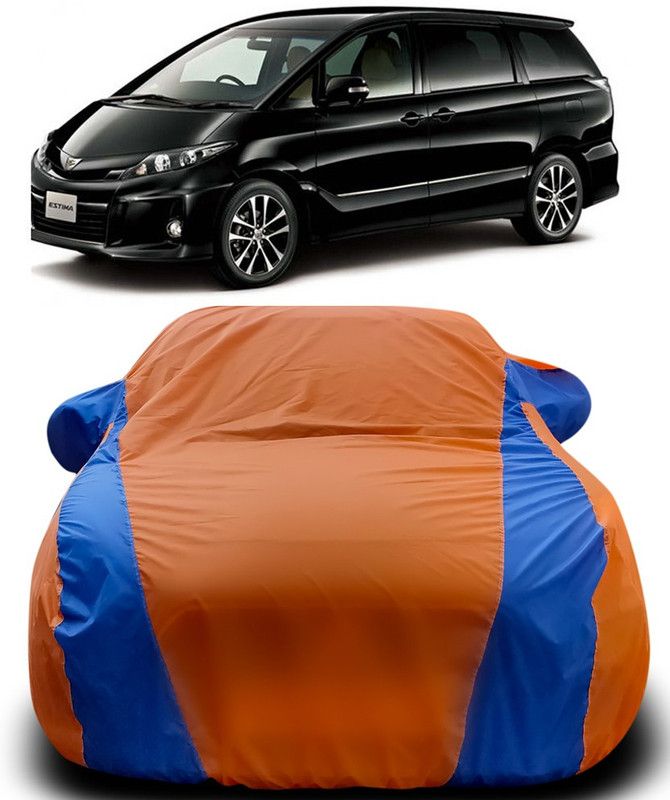 MoTRoX Car Cover For Toyota Estima (With Mirror Pockets)  (Orange, Blue)