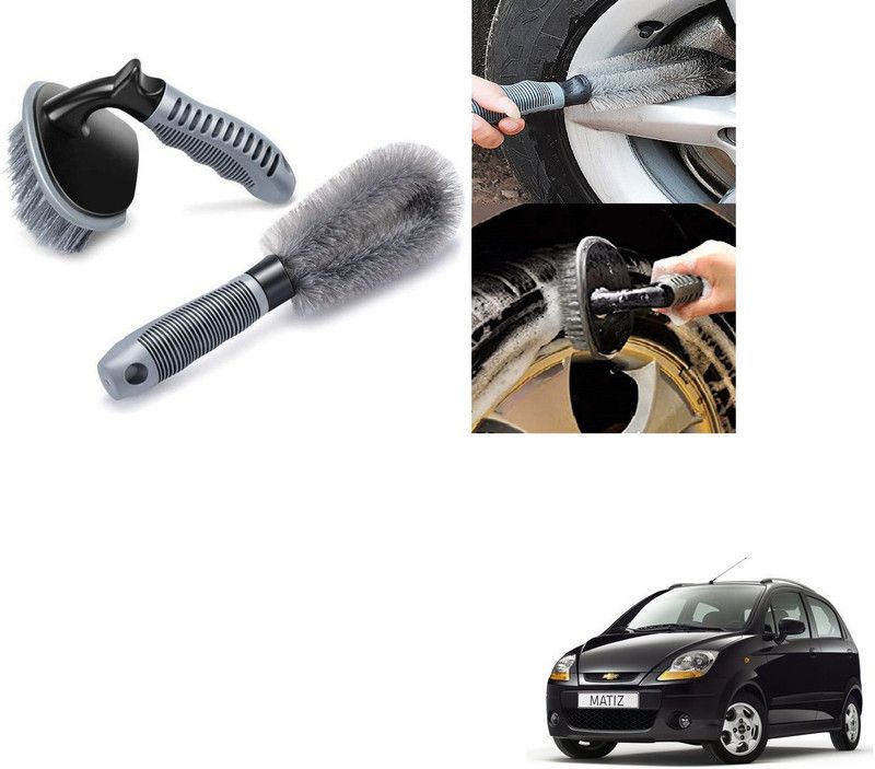 AuTO ADDiCT COMBO OF CAR WHEEL AND ALLOY CLEANER BRUSH FOR CHEVROLET Matiz 200 g Wheel Tire Cleaner  (Pack of 2)