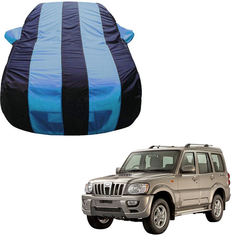 SS Zeeber Car Cover For Mahindra Scorpio S7 120 Diesel (With Mirror Pockets)  (Blue, Blue)
