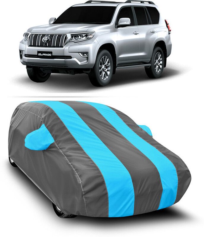 AutoTiger Car Cover For Toyota Prado (With Mirror Pockets)  (Grey, Blue)