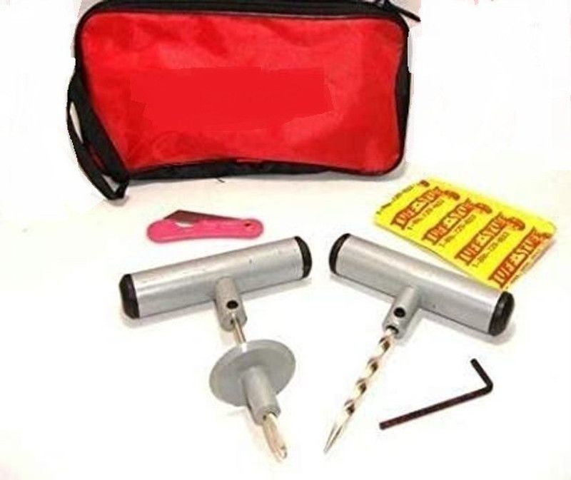 SHOPEE tyre Car & Bike Tubeless Tyre Puncture Repair Kit and 5 Strip Plugs Tubeless Tyre Puncture Repair Kit