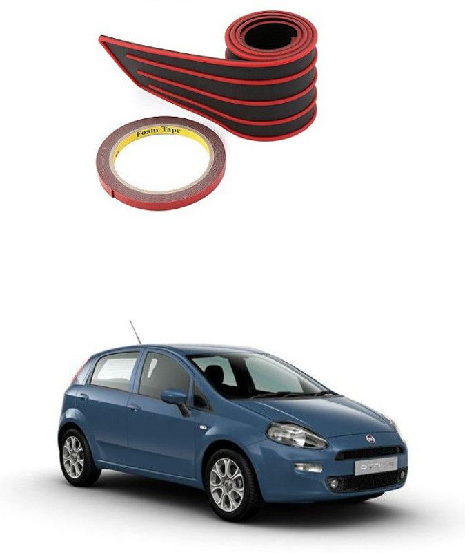 PRTEK Plastic Car Bumper Guard  (Black, Red, Pack of 1, Fiat, Punto)