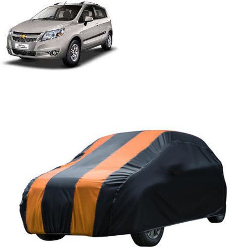 Kuchipudi Car Cover For Chevrolet Sail Hatchback (Without Mirror Pockets)  (Black, Orange, For 2005, 2006, 2007, 2008, 2009, 2010, 2011, 2012, 2013, 2014, 2015, 2016, 2017, 2018, 2019, NA Models)