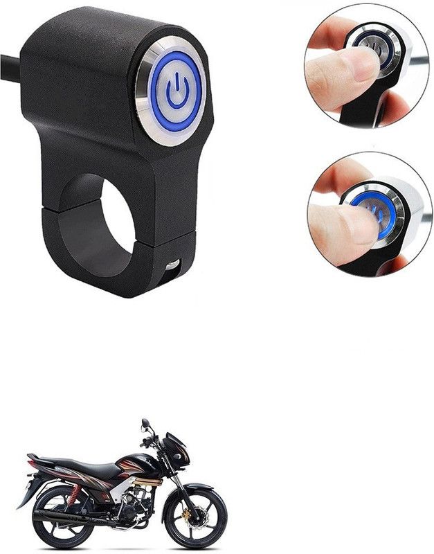 Qiisx CNC On/Off Motorcycle Handlebar Fitting With Light For Mahindra Centuro Handle Bar Grip For Mahindra Universal For Bike  (Pack of 1)