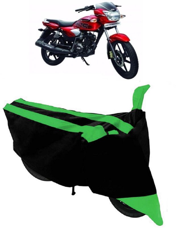 ABORDABLE Two Wheeler Cover for TVS  (Phoenix 125, Green, Black)