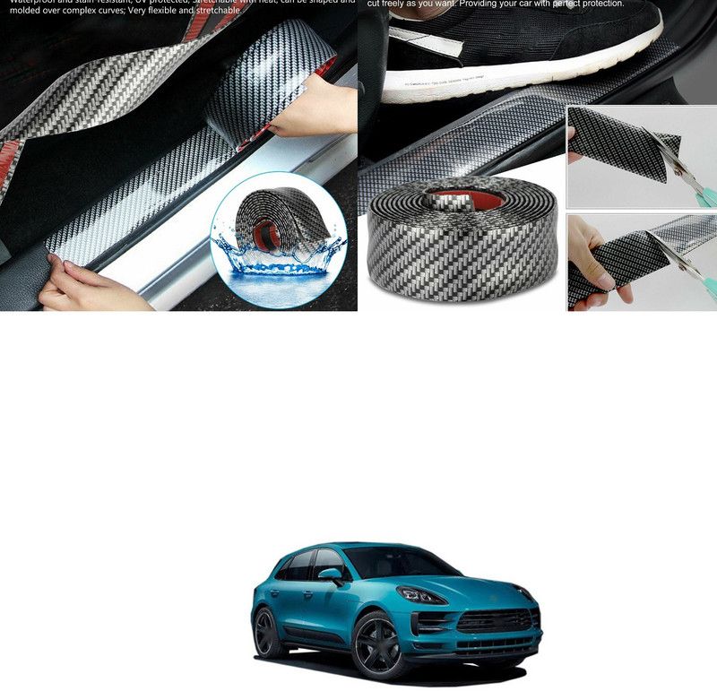 XZRTZ Carbon Fiber Wrap Film Individualized Car Door Sill Protector Self-Adhesive Car Bumper Protector,Waterproof Auto Door Entry Guard Sticker,Anti-Collision Strip Rubber Scratch Protection Strip,C194 Door Sill Plate