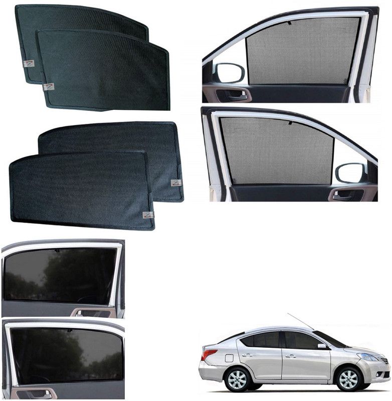 WolkomHome Side Window Sun Shade For Nissan Sunny  (Black)
