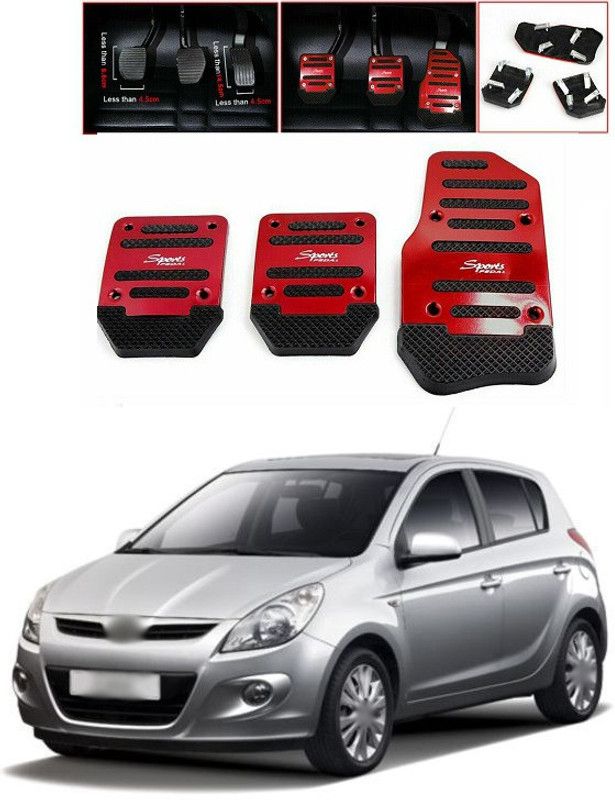 PRTEK CAR 3pcs Nonslip Car Pedal Pads Auto Sports Gas Fuel Petrol Clutch Brake Pad Cover Foot Pedals Rest Plate Kits For MT(Manual Transmission) A85 Car Pedal