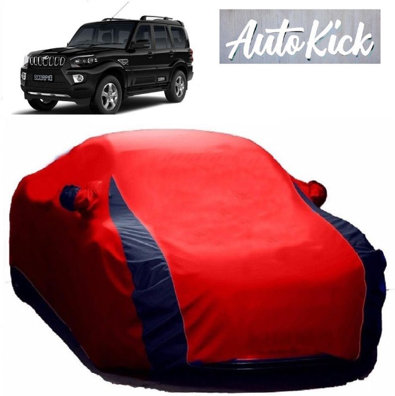 AutoKick Car Cover For Mahindra Scorpio 2020 (With Mirror Pockets)  (Red)