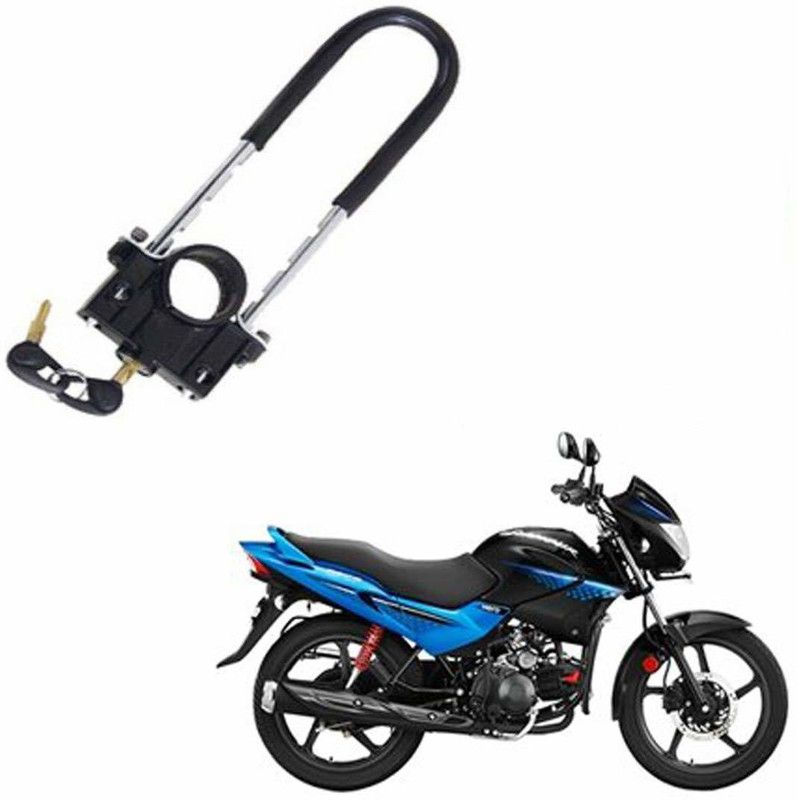 AS TRADERS U-Type Bike Anti Theft Front Shocker Lock Wheel Lock for Glamour Wheel Lock  (Black)