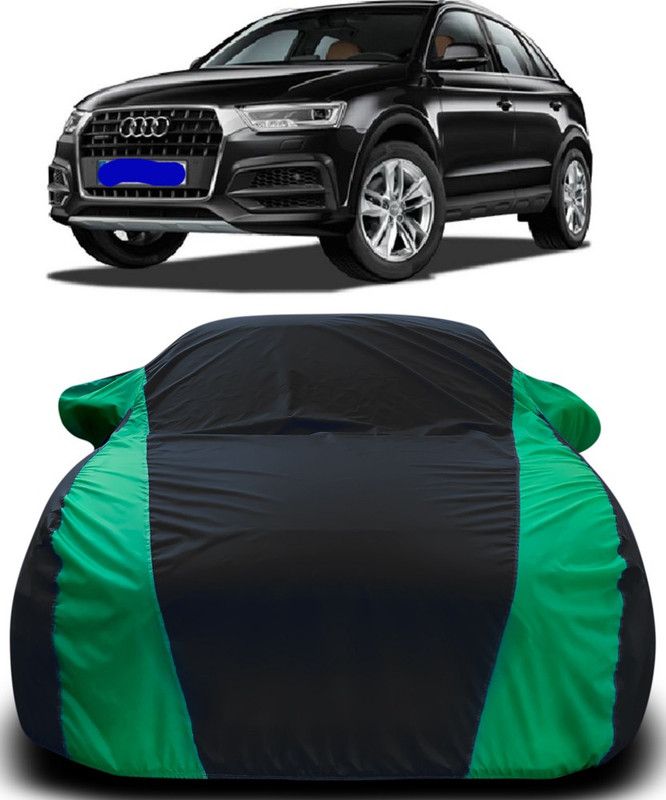Elegance Car Cover For Audi New Q3 (With Mirror Pockets)  (Black, Green)