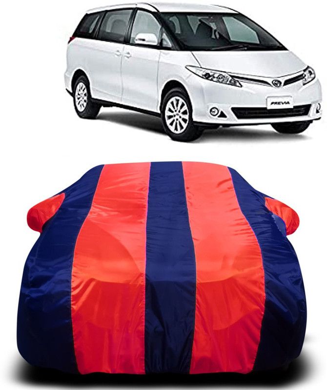 AUTOGARH Car Cover For Toyota Previa (With Mirror Pockets)  (Red, Blue)