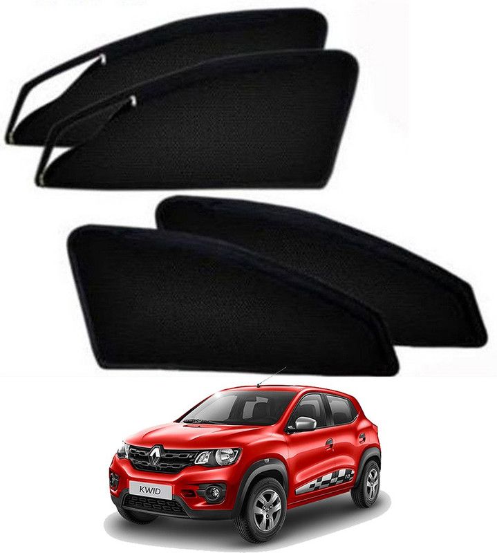 Casotec Rear Window, Side Window Sun Shade For Renault Kwid  (Black)