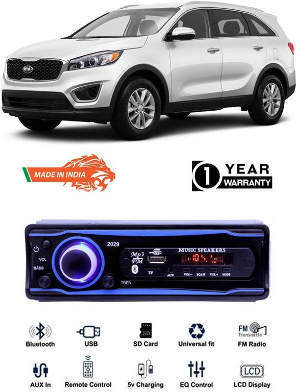 Bluedrum Blue 2029 USB/AUX/SD/BLUETOOTH/FM/MP3 BOOM MASTER STANDARD- B-D238 Car Stereo  (Single Din)