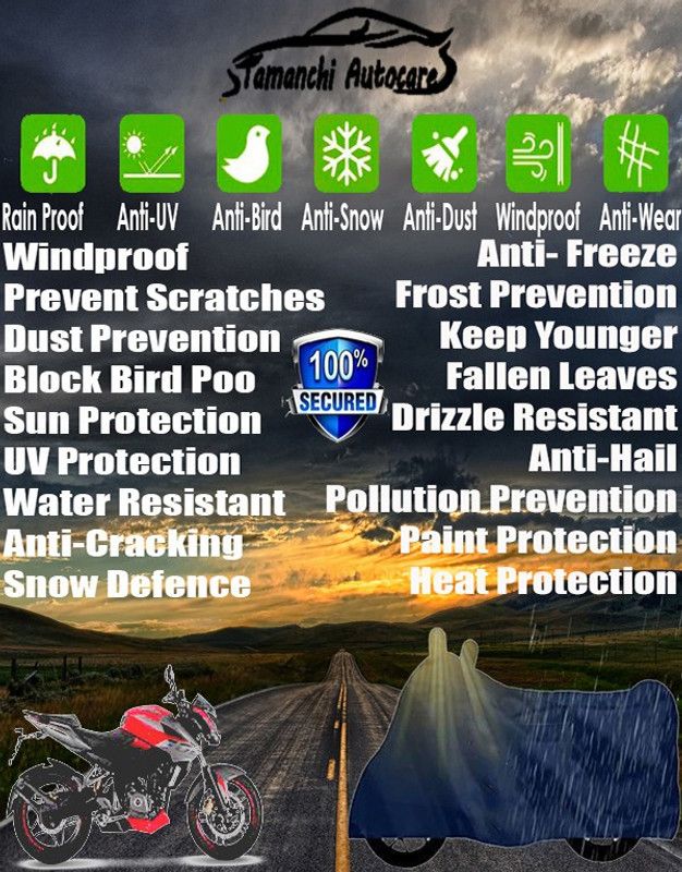 Tamanchi Autocare Waterproof Two Wheeler Cover for Bajaj  (Pulsar NS 200, Blue)