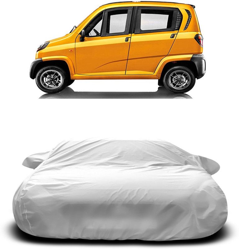 Ascension Car Cover For Bajaj QUTE (With Mirror Pockets)  (White)