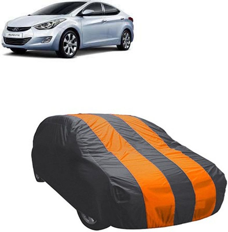 Kuchipudi Car Cover For Hyundai Universal For Car (Without Mirror Pockets)  (Grey, Orange, For 2005, 2006, 2007, 2008, 2009, 2010, 2011, 2012, 2013, 2014, 2015, 2016, 2017, 2018, 2019, NA Models)