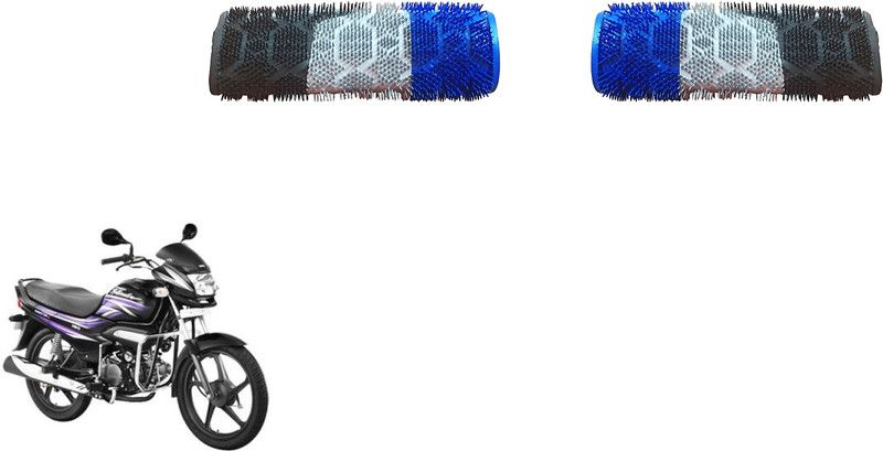 AutoVHPR HeSupSplendStylishBlueBlackSilverRubberD2GripCover Handle Bar Grip For Hero Super Splendor  (Pack of 2)