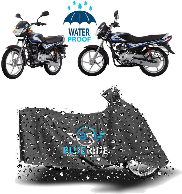 BLUERIDE Two Wheeler Cover for Bajaj  (CT 100, Grey)