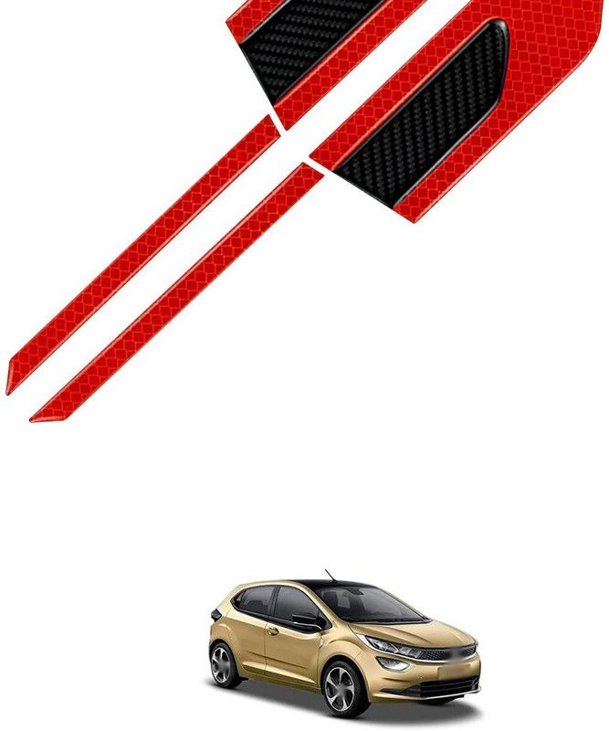 PROEDITION Plastic Car Bumper Guard  (Red, Pack of 4, Tata, Universal For Car)