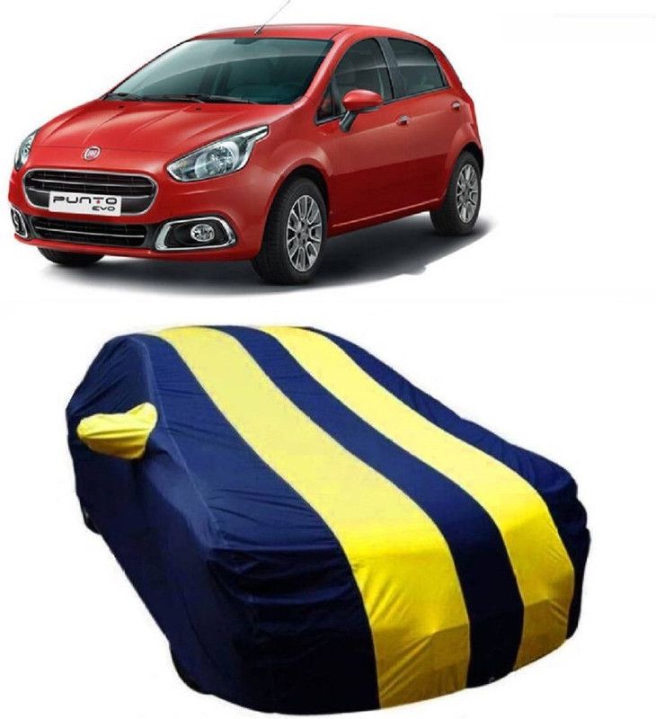 NEXTON Car Cover For Fiat Punto Evo (With Mirror Pockets)  (Blue, Yellow)