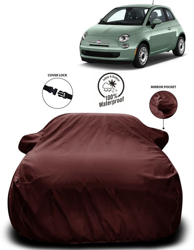 Purpleheart Car Cover For Fiat 500 (With Mirror Pockets)  (Brown)