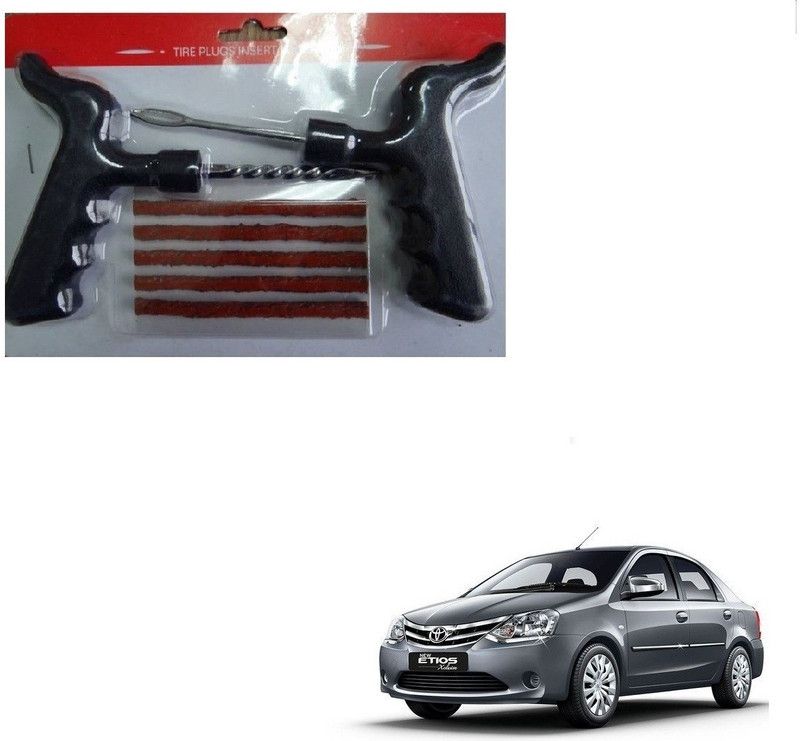 AuTO ADDiCT Car Tool Safety With 5 Strip Tubeless Tyre Puncture Repair Kit For Toyota Etios Tubeless Tyre Puncture Repair Kit