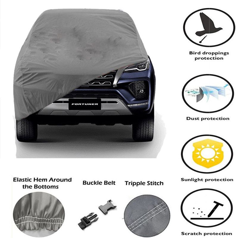 E Mart Car Cover For Toyota New Fortuner (Without Mirror Pockets)  (Grey)