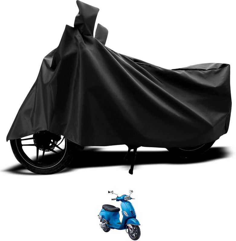 GOSHIV-car and bike accessories Two Wheeler Cover for Piaggio  (Vespa SXL 125, Black)
