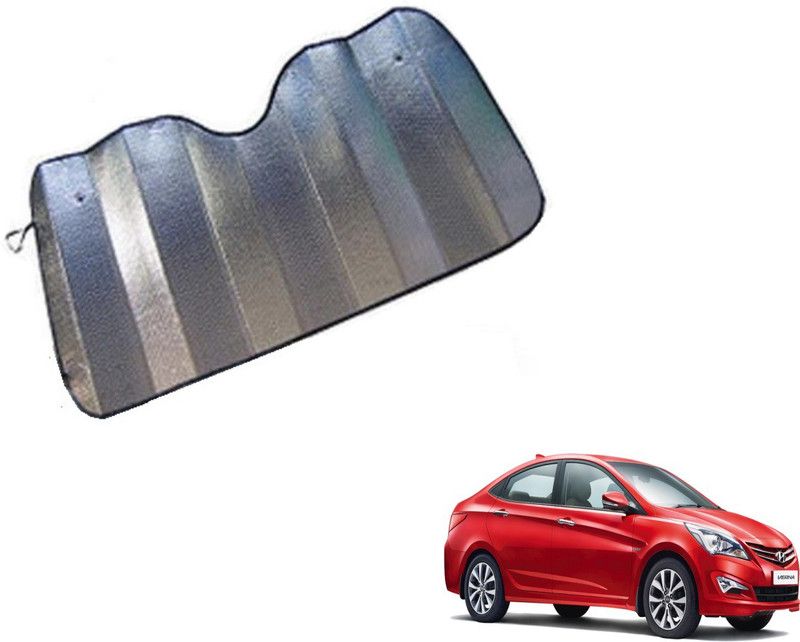 MOCKHE Dashboard Sun Shade For Hyundai Verna Fluidic  (Silver)