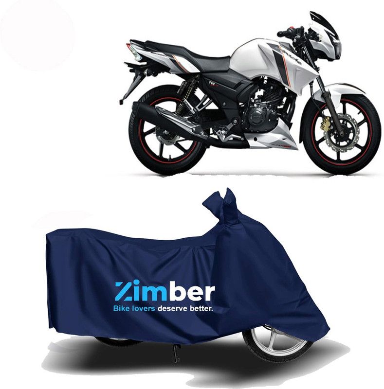 ZIMBER Two Wheeler Cover for TVS  (Apache 150, Blue)