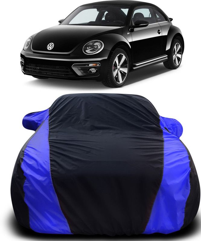 Genipap Car Cover For Volkswagen Beetle (With Mirror Pockets)  (Black, Blue)