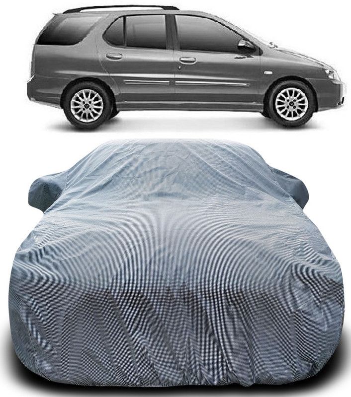 MoTRoX Car Cover For Tata Indigo Marina (With Mirror Pockets)  (Black, White)
