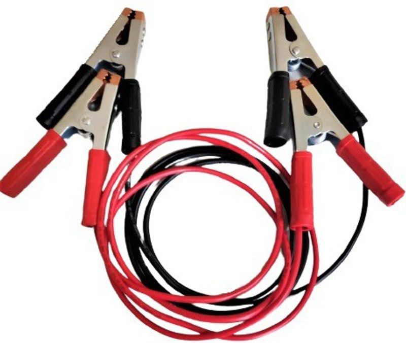 RVB Car Jumper Lead Heavy Duty Polycab Pure Copper Wire Used for Jumper Cable 10 Sq. mm x 2.1 MTR (Approx. 7 Gauge) Long Alligator Clamp Start Dead Battery Emergency Battery Cable (Make in India) 2.1 ft Battery Jumper Cable  (Pack of 1)