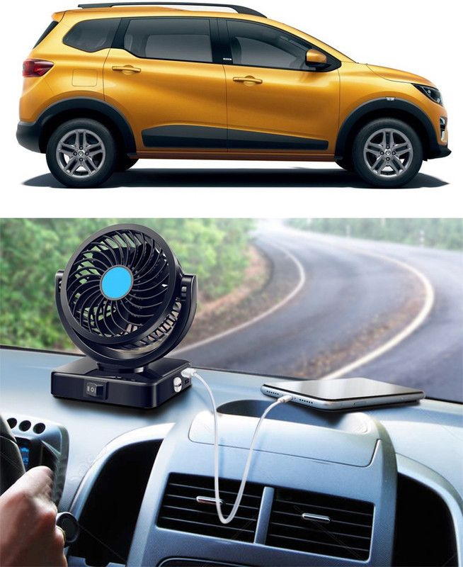 Amulite Car Fan With USB Charging 360 Degree Rotatable Fan-A-477 Car Interior Fan  (12 V)