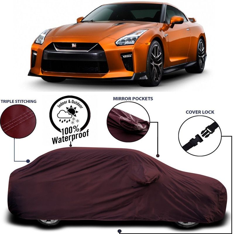 Genipap Car Cover For Nissan GT-R (With Mirror Pockets)  (Maroon)