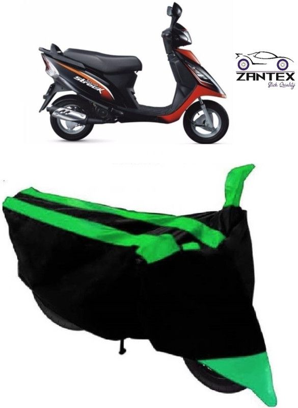 ZANTEX Two Wheeler Cover for TVS  (Streek, Black, Green)