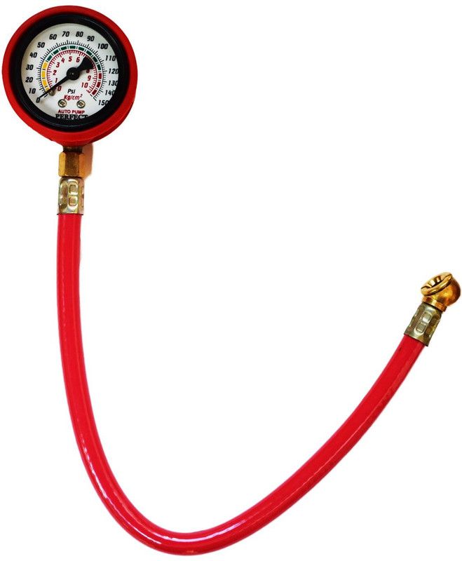 Nyamah sales Analog Tire Pressure Gauge Tire Pressure Gauge with Rubber Casing for Shock Resistance and Durable Meter for Car and Bike  (150 PSI)