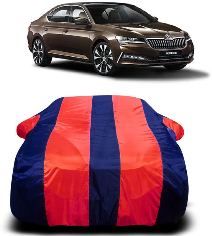 Ascension Car Cover For Skoda Superb Facelift (With Mirror Pockets)  (Red, Blue)