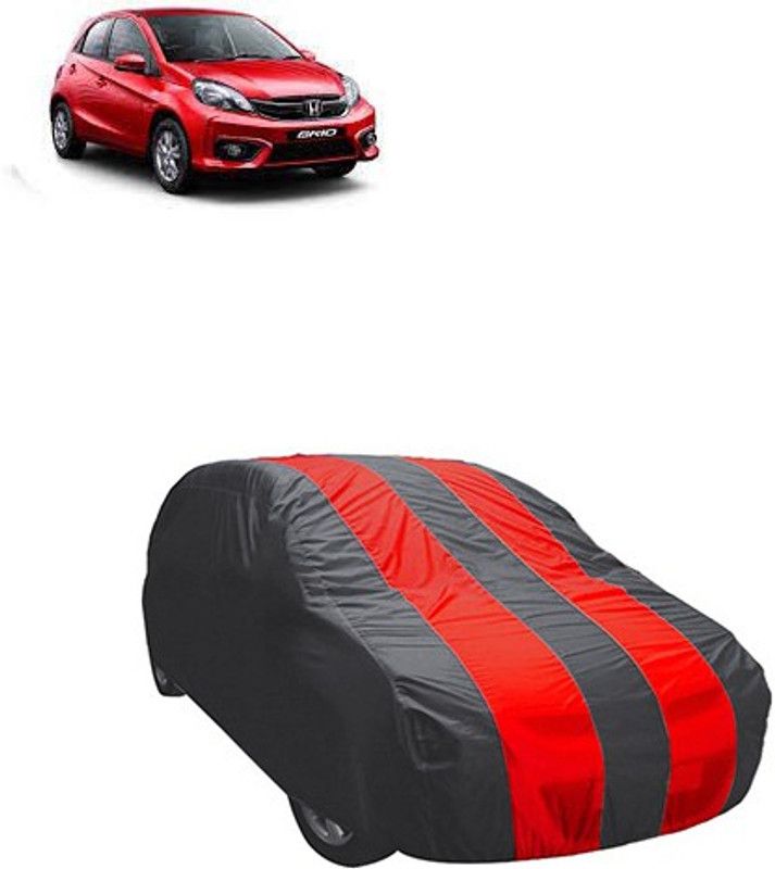Kuchipudi Car Cover For Honda Brio (Without Mirror Pockets)  (Red, Grey, For 2005, 2006, 2007, 2008, 2009, 2010, 2011, 2012, 2013, 2014, 2015, 2016, 2017, 2018, 2019, NA Models)