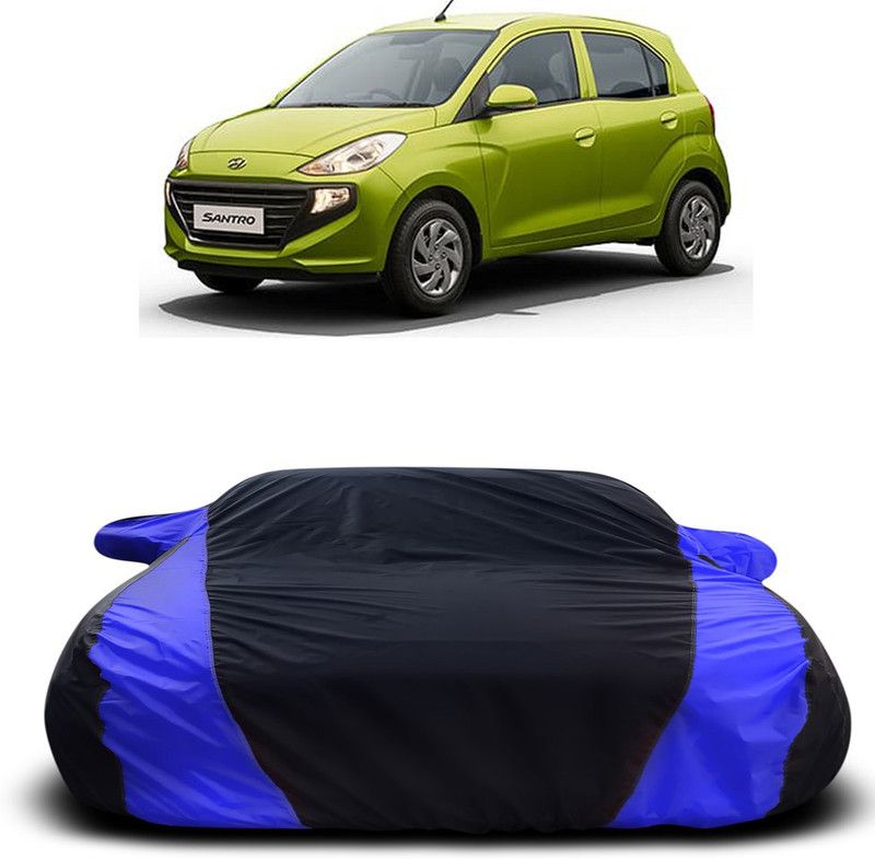 Ascension Car Cover For Hyundai Santro Xing (With Mirror Pockets)  (Black, Blue)