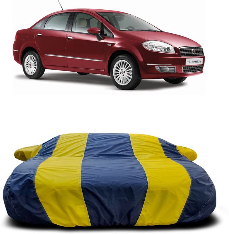Ascension Car Cover For Fiat Linea Classic (With Mirror Pockets)  (Yellow, Blue)