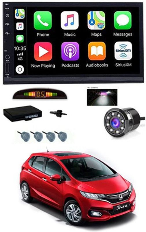 MATIES 7 INCH Full Double Din Car Screen Stereo Media Player Audio Video Touch Screen Stereo Full HD with MP3/MP4/MP5/USB/FM Player/WiFi/Bluetooth & Mirror Link with Back Rear Camera & Silver Sensor For Jazz Car Stereo  (Double Din)