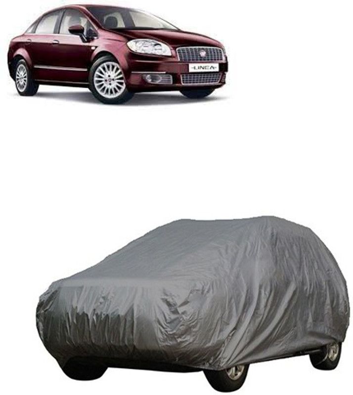 Kuchipudi Car Cover For Fiat Linea (Without Mirror Pockets)  (Grey, For 2005, 2006, 2007, 2008, 2009, 2010, 2011, 2012, 2013, 2014, 2015, 2016, 2017, 2018, 2019, NA Models)
